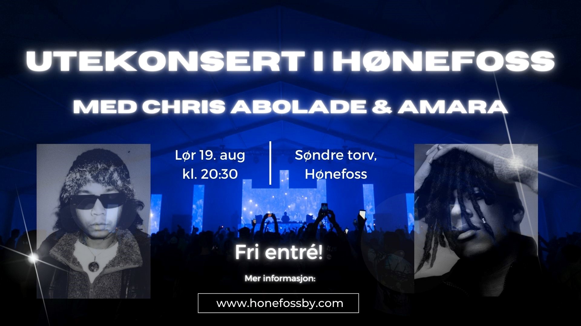 Gratis utekonsert med Chris Abolade and Amara - Konsert, Hønefoss bilde